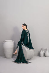 3-PC Unstitched Fancy Embroiedere Velvet Velvora By Tawakkal Fabrics | D-4925